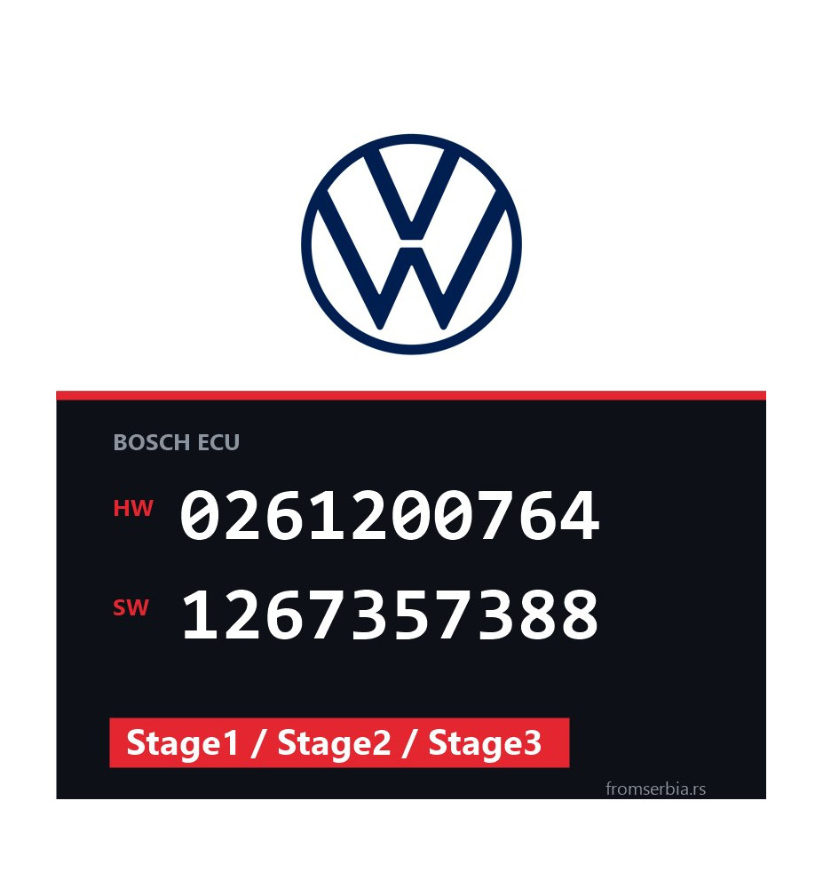VW Golf3 0261200764 1267357388 Stage1 / Stage2 / Stage3 tuning file
