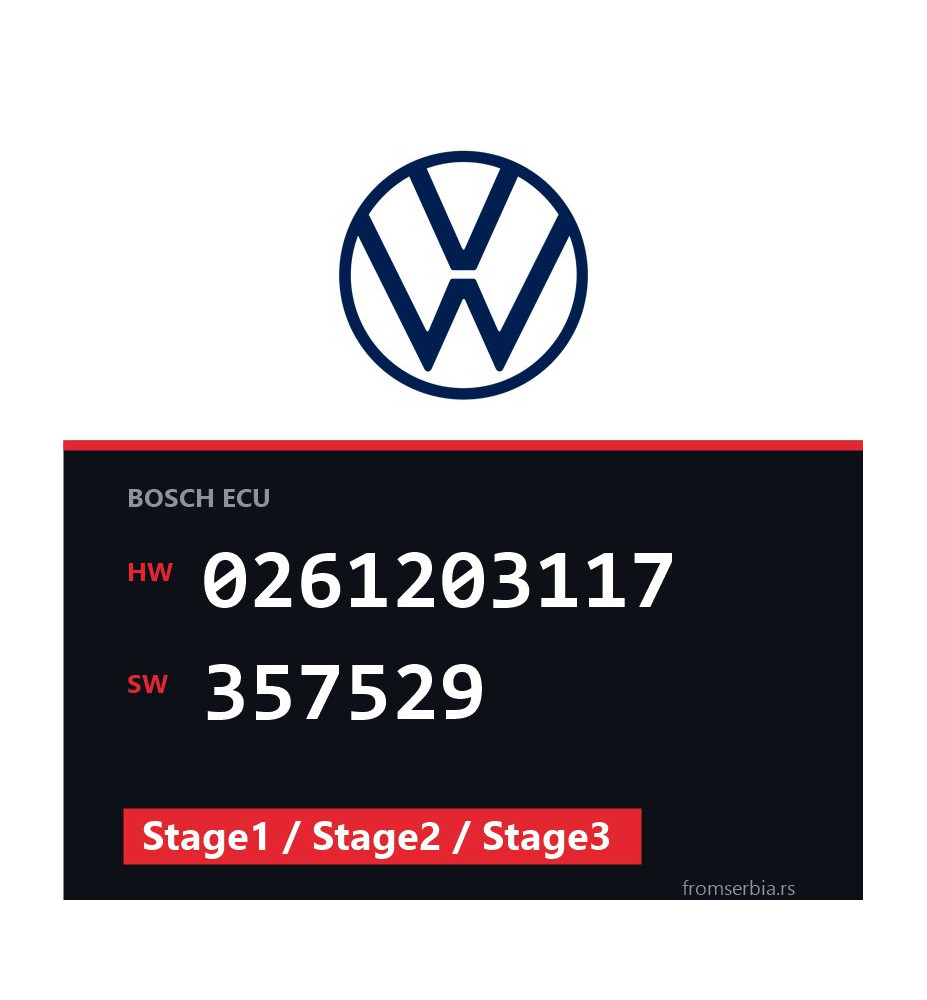 VW Golf3 0261203117 357529 Stage1 / Stage2 / Stage3 tuning file