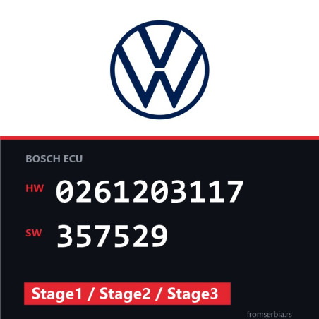 VW Golf3 0261203117 357529 Stage1 / Stage2 / Stage3 tuning file