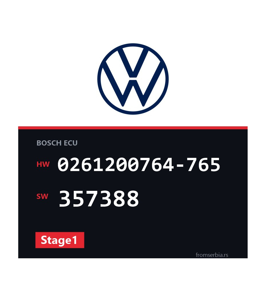 VW Golf3 0261200764-765 357388 Stage1 tuning file