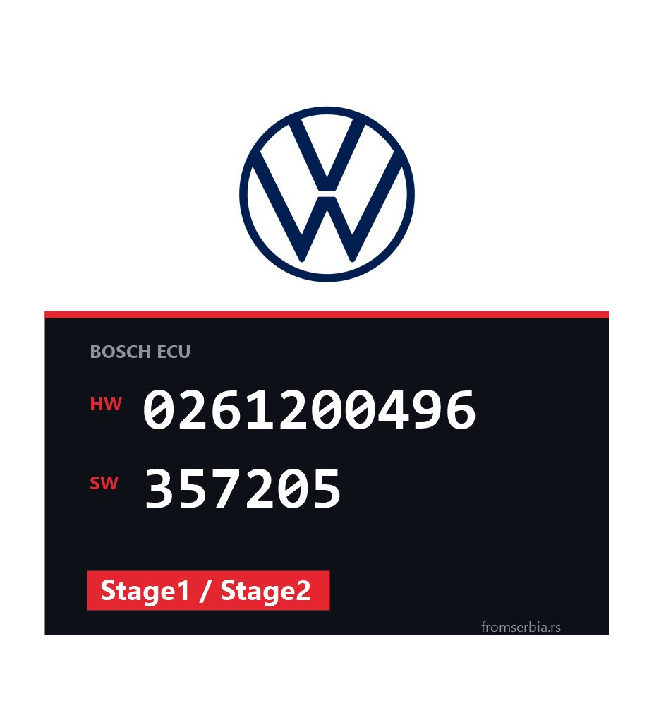 VW Golf3 0261200496 357205 Stage1 / Stage2 tuning file