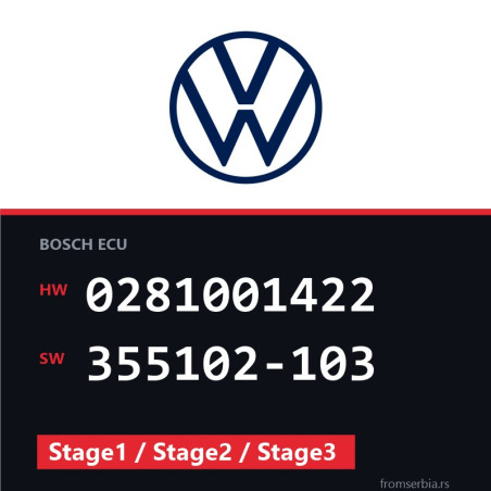 VW Golf3 0281001422 355102-103 Stage1 / Stage2 / Stage3 tuning file