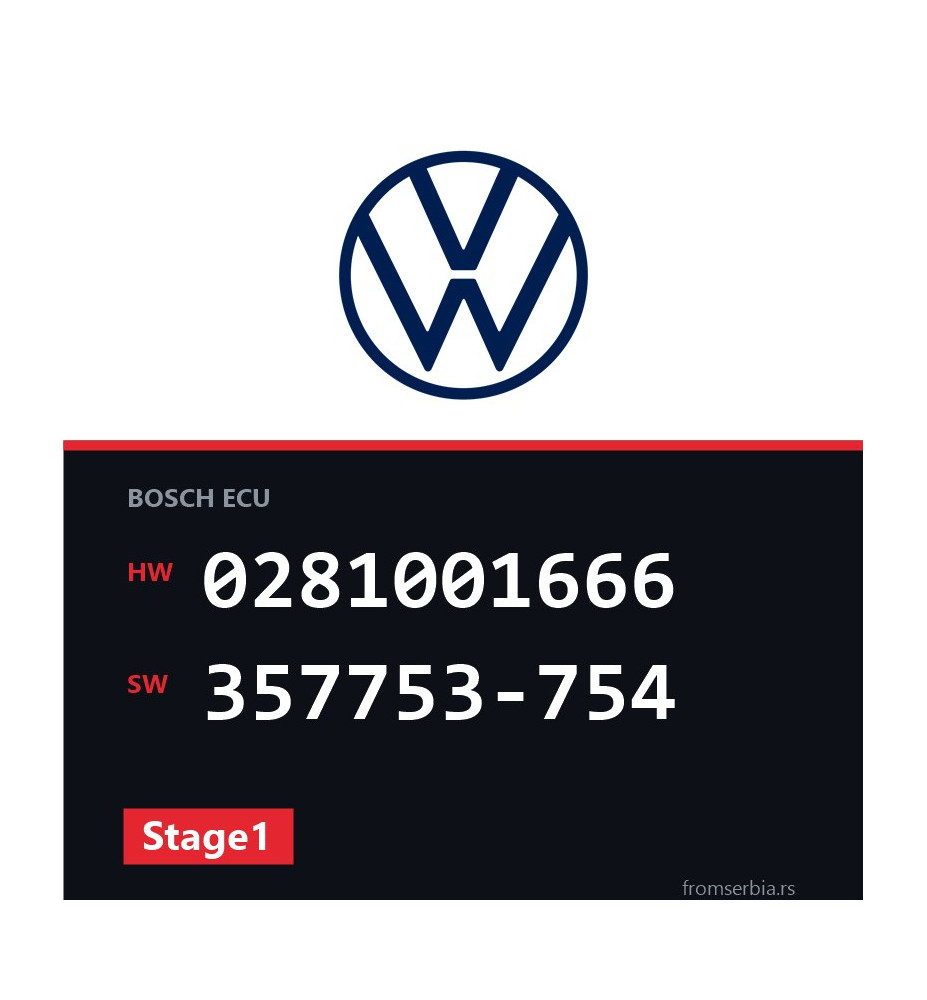 VW Golf3 0281001666 357753-754 Stage1 tuning file