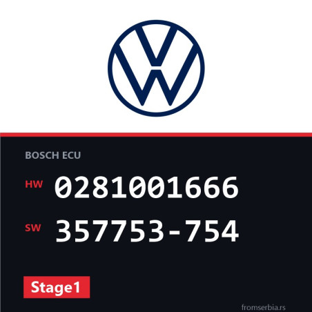 VW Golf3 0281001666 357753-754 Stage1 tuning file