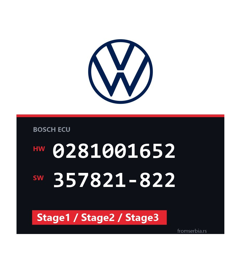 VW Golf3 0281001652 357821-822 Stage1 / Stage2 / Stage3 tuning file