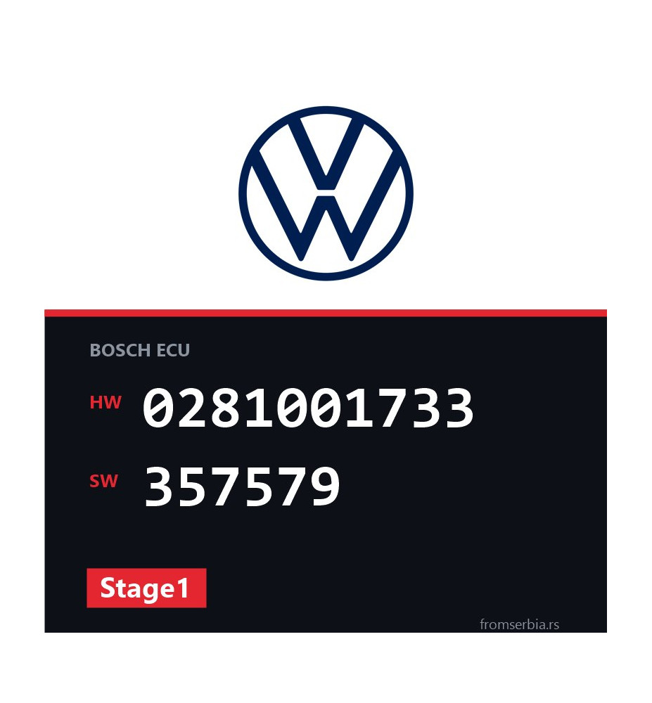 VW Golf4 0281001733 357579 Stage1 tuning file