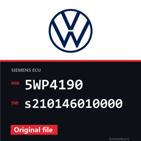 VW Golf 5WP4190 s210146010000 original ECU file