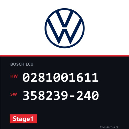VW Golf4 0281001611 358239-240 Stage1 tuning file