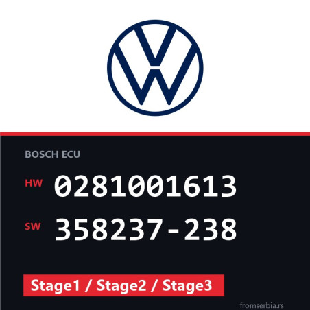 VW Golf4 0281001613 358237-238 Stage1 / Stage2 / Stage3 tuning file
