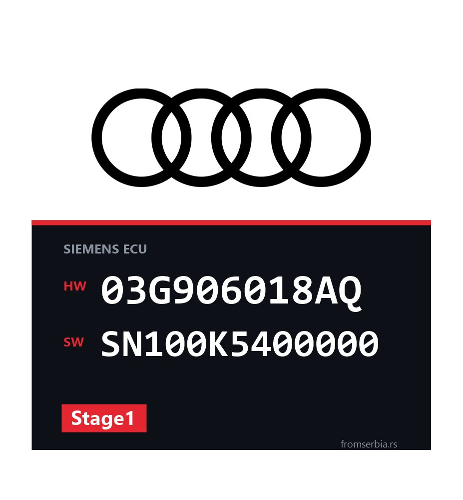 Audi A4 03G906018AQ SN100K5400000 Stage1 tuning file