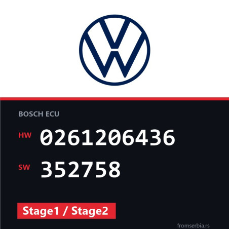 VW Golf4 0261206436 352758 Stage1 / Stage2 tuning file
