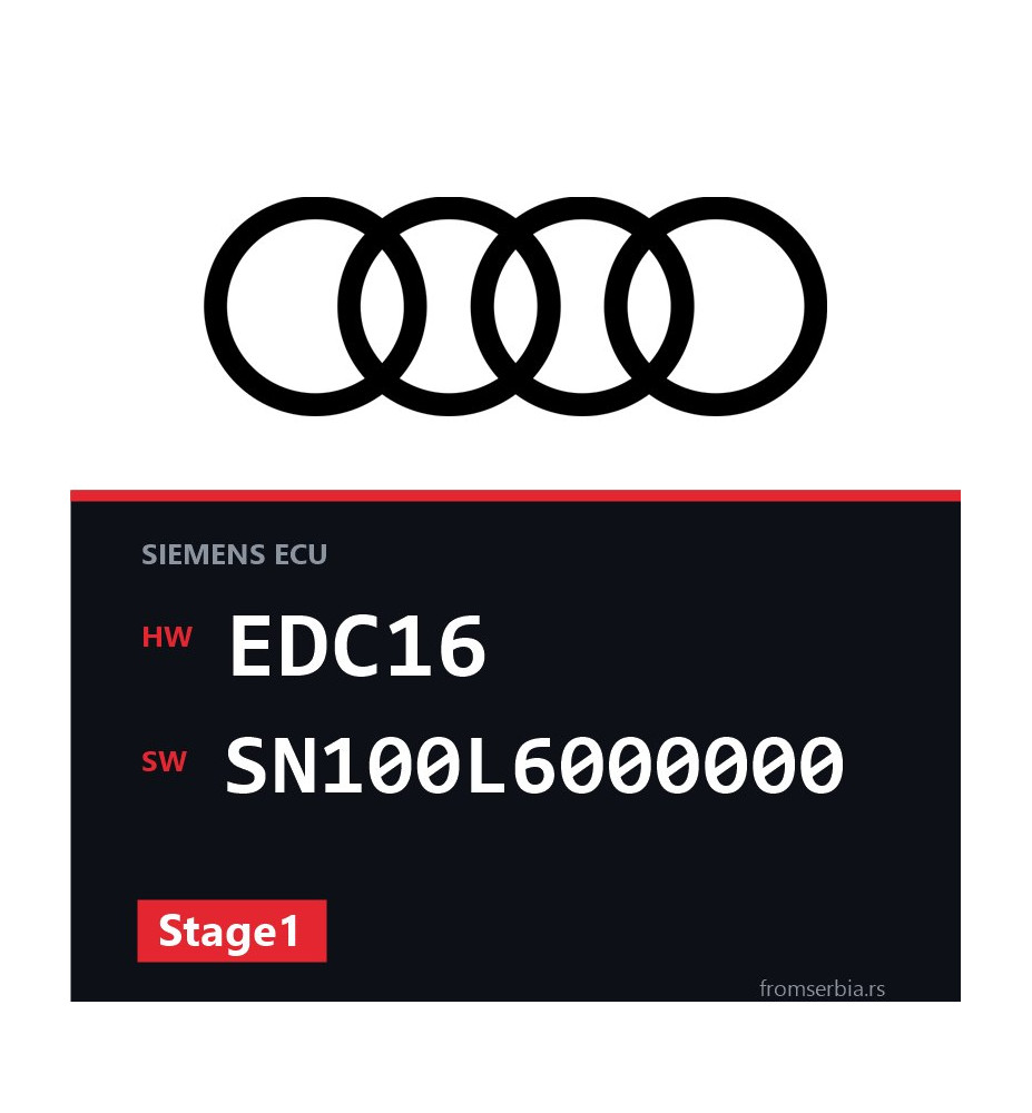 Audi A4 EDC16 SN100L6000000 Stage1 tuning file