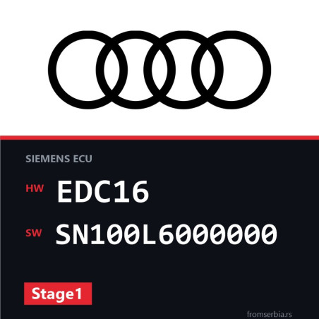 Audi A4 EDC16 SN100L6000000 Stage1 tuning file