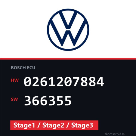 VW Golf 0261207884 366355 Stage1 / Stage2 / Stage3 tuning file