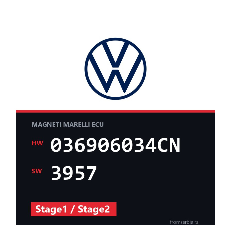 VW Golf 036906034CN 3957 Stage1 / Stage2 tuning file