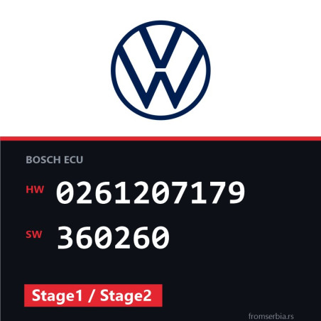 VW Golf4 0261207179 360260 Stage1 / Stage2 tuning file