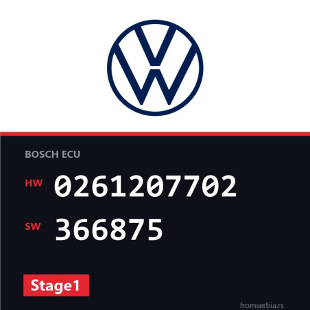 VW Golf4 0261207702 366875 Stage1 tuning file
