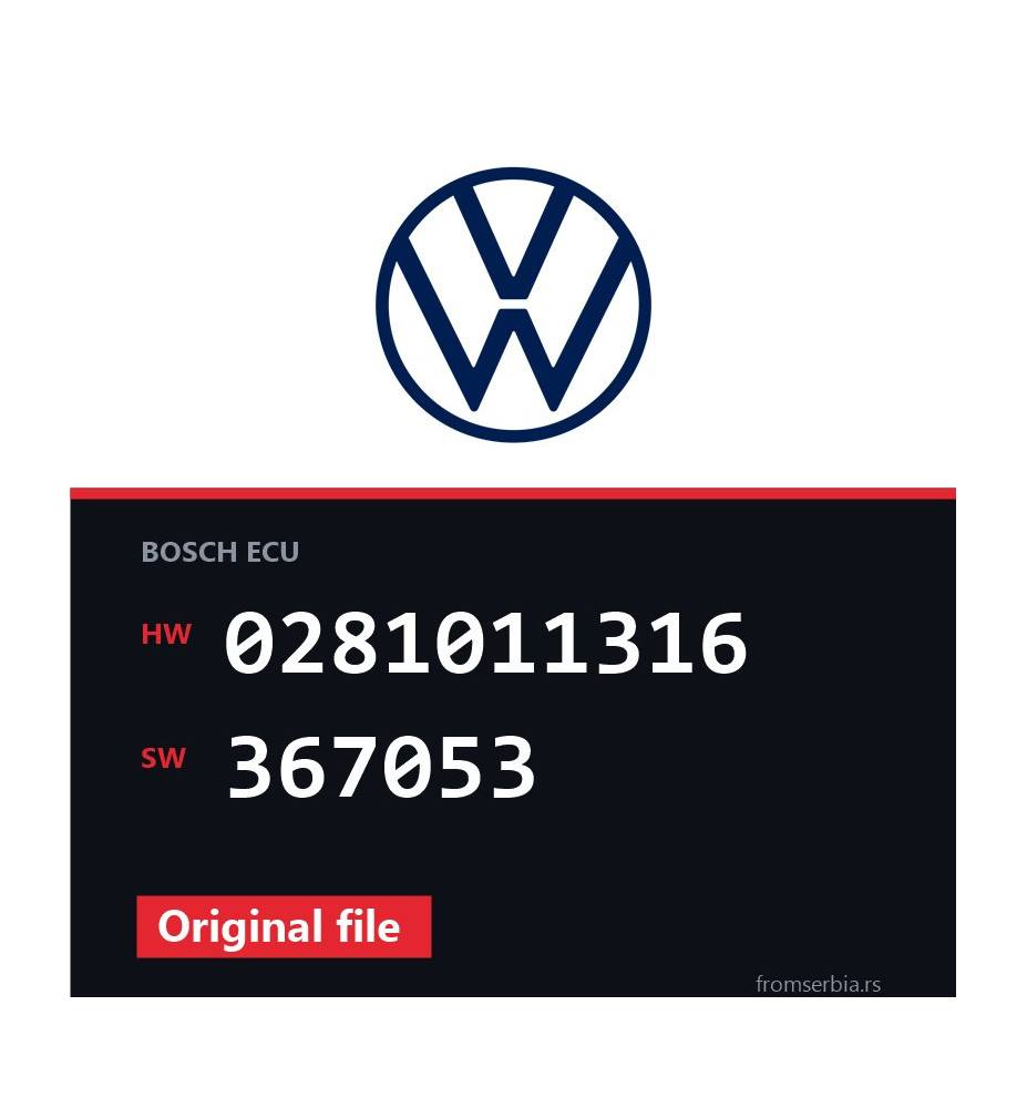 VW Golf 0281011316 367053 original ECU file