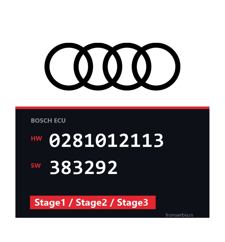 Audi A4 0281012113 383292 Stage1 / Stage2 / Stage3 tuning file