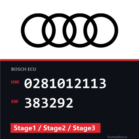 Audi A4 0281012113 383292 Stage1 / Stage2 / Stage3 tuning file