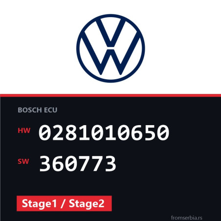 VW Golf 0281010650 360773 Stage1 / Stage2 tuning file