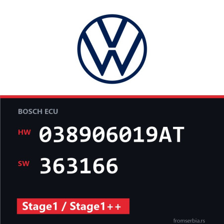 VW Golf 038906019AT 363166 Stage1 / Stage1++ tuning file