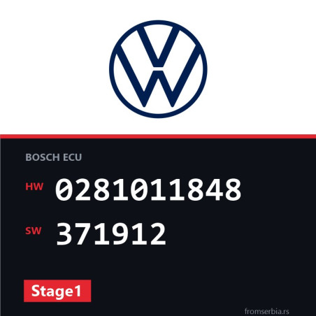 VW Golf 0281011848 371912 Stage1 tuning file
