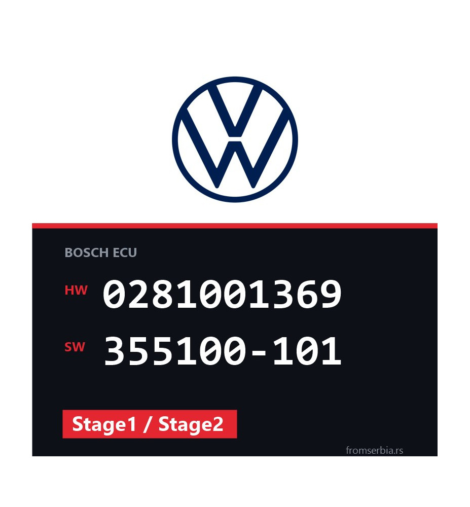 VW Golf3 0281001369 355100-101 Stage1 / Stage2 tuning file
