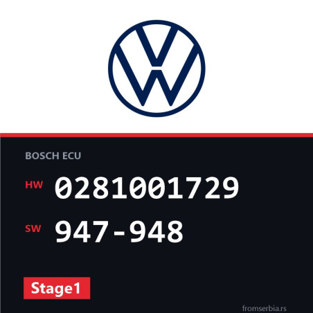 VW Golf3 0281001729 947-948 Stage1 tuning file