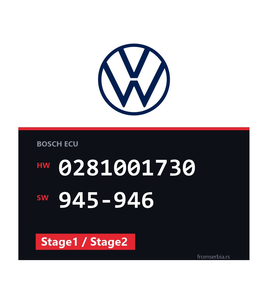 VW Golf3 0281001730 945-946 Stage1 / Stage2 tuning file