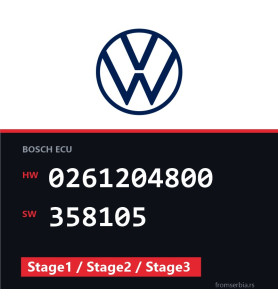 VW Golf4 0261204800 358105 Stage1 / Stage2 / Stage3 tuning file