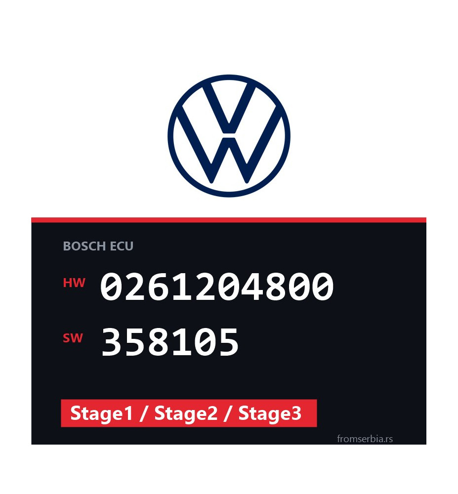 VW Golf4 0261204800 358105 Stage1 / Stage2 / Stage3 tuning file