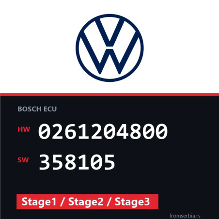 VW Golf4 0261204800 358105 Stage1 / Stage2 / Stage3 tuning file