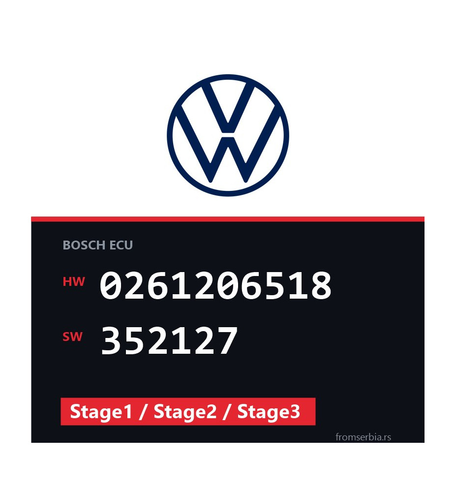 VW Golf4 0261206518 352127 Stage1 / Stage2 / Stage3 tuning file