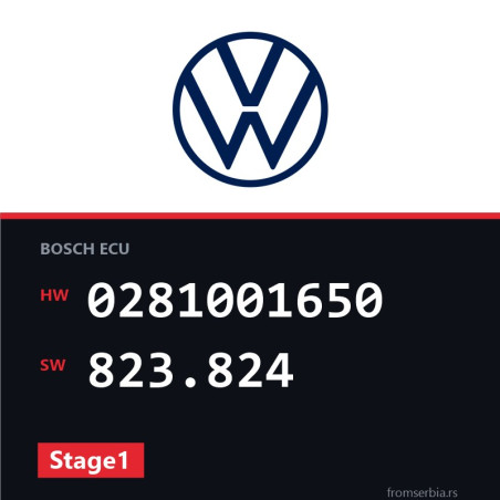 VW Golf4 0281001650 823.824 Stage1 tuning file