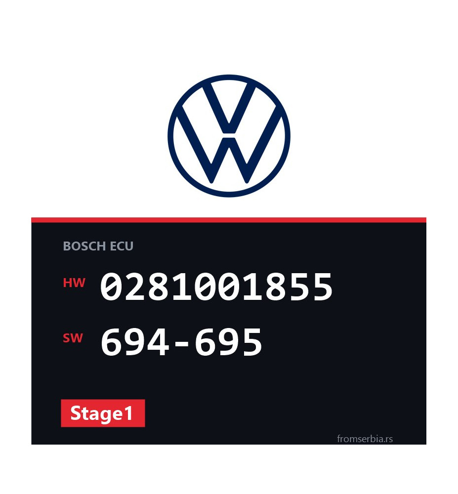VW Golf4 0281001855 694-695 Stage1 tuning file