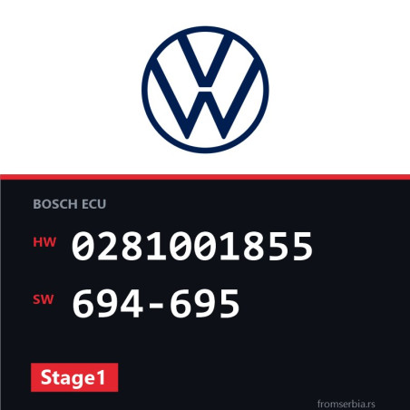 VW Golf4 0281001855 694-695 Stage1 tuning file