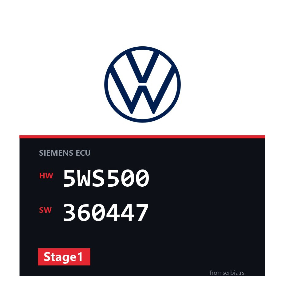 VW Golf4 5WS500 360447 Stage1 tuning file