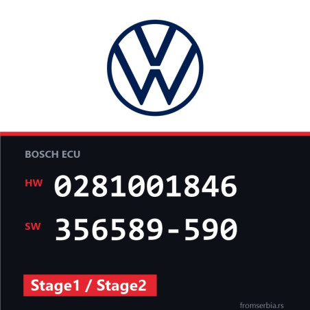 VW Golf4 0281001846 356589-590 Stage1 / Stage2 tuning file