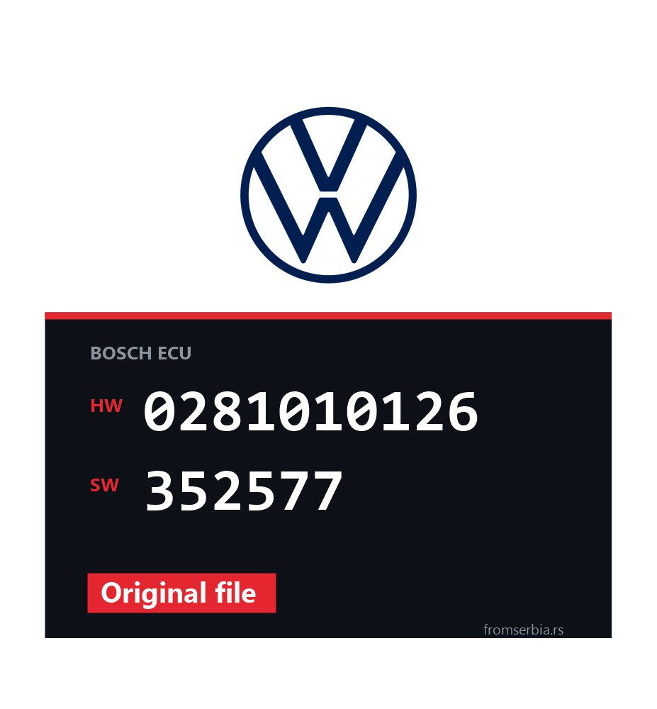VW Golf4 0281010126 352577 original ECU file