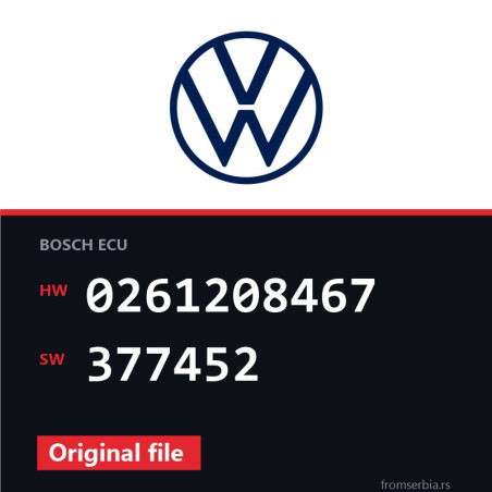 VW Golf5 0261208467 377452 original ECU file