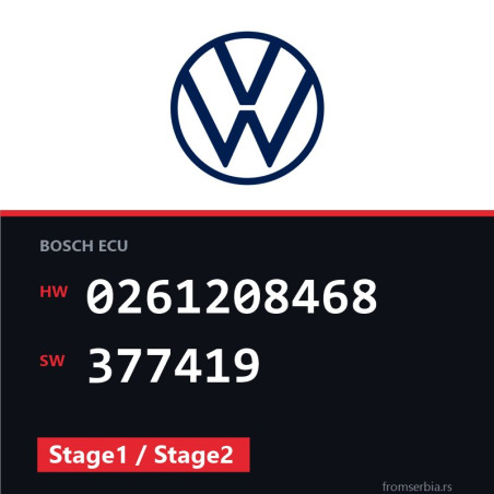 VW Golf5 0261208468 377419 Stage1 / Stage2 tuning file
