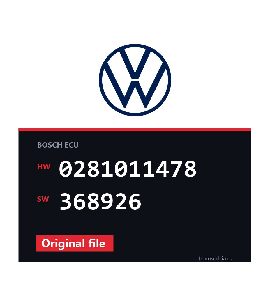 VW Golf 0281011478 368926 original ECU file