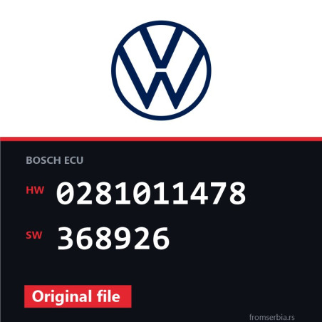 VW Golf 0281011478 368926 original ECU file