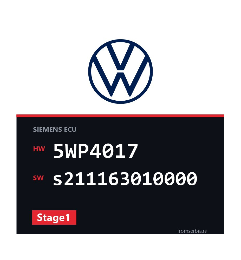 VW Golf 5WP4017 s211163010000 Stage1 tuning file
