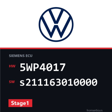 VW Golf 5WP4017 s211163010000 Stage1 tuning file