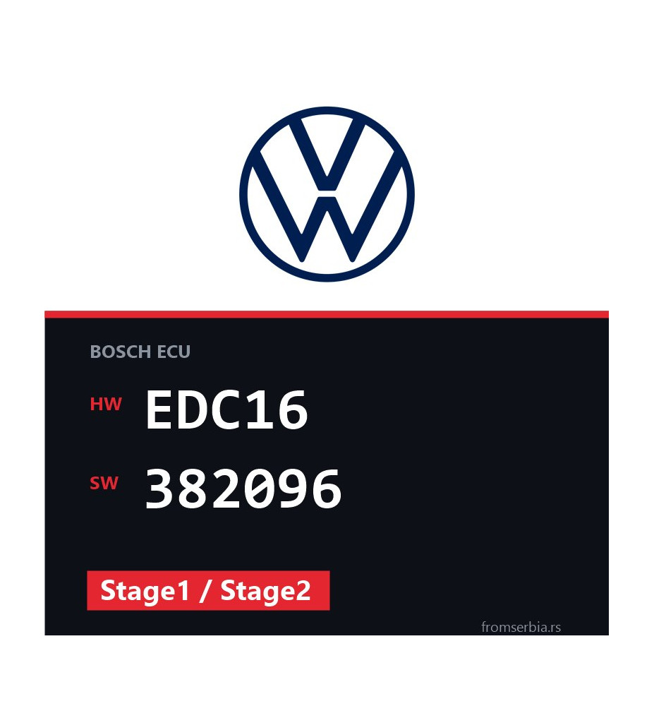 VW Golf EDC16 382096 Stage1 / Stage2 tuning file