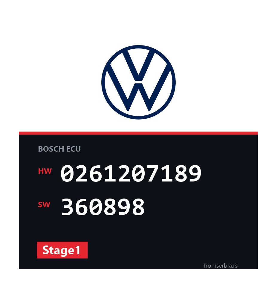 VW Golf 0261207189 360898 Stage1 tuning file