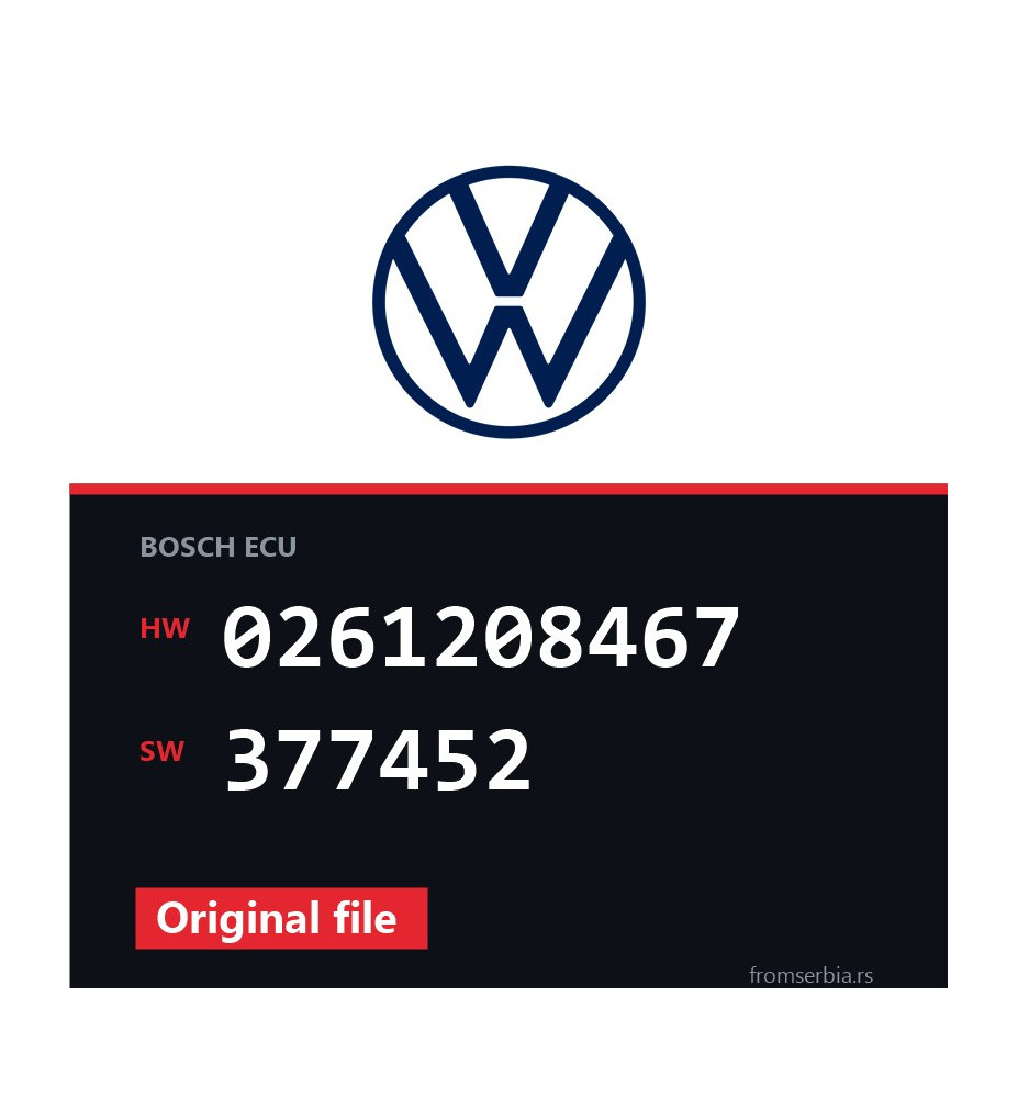 VW Golf 0261208467 377452 original ECU file
