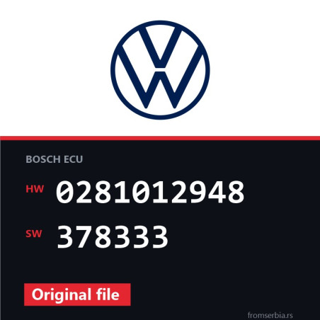 VW Golf 0281012948 378333 original ECU file